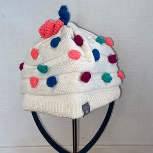 Smart wool kids l/xl Colorful Knit Beanie with Pom Poms
